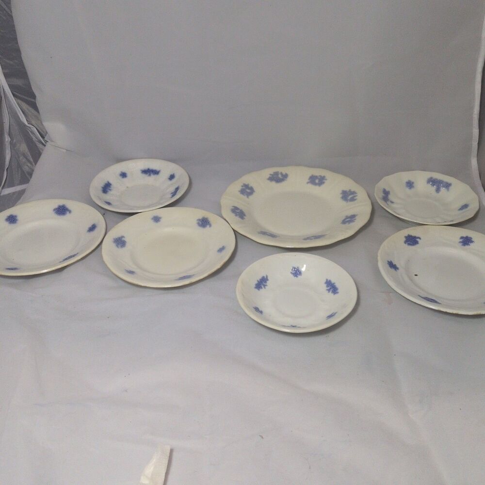 Antique Adderley Blue Chelsea Fine Bone China Mixed Lot Plates Bowls